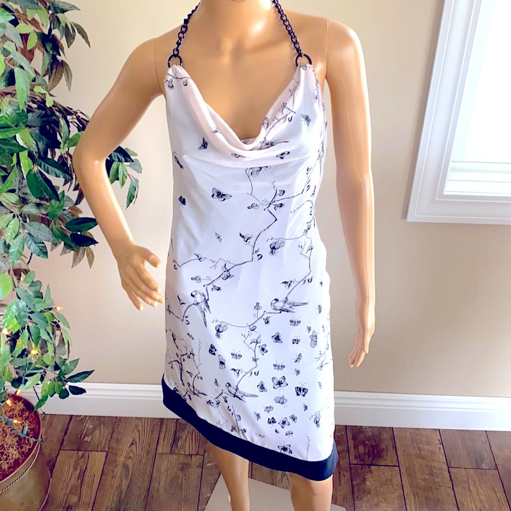 Jessica Simpson Gray & Black Halter Dress Size 2